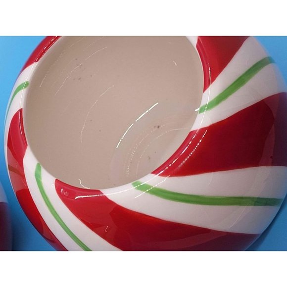 Three Fitz and Floyd Peppermint Santa planters - Picture 3 of 5